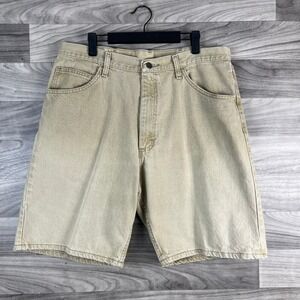Levi's Denim Shorts Mens 36 Beige Relaxed Fit 100% Cotton Pockets Zip Casual